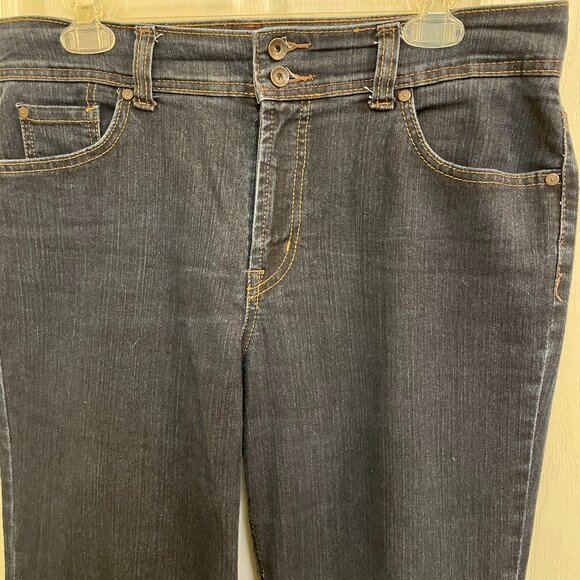 NINE WEST JEANS, SIZE 12, BOOT CUT, BLUE DARK WASH - Picture 3 of 7
